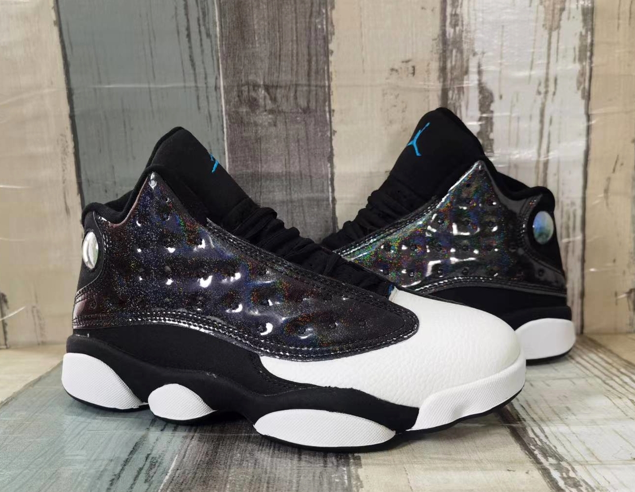 New 2022 Air Jordan 13 Retro Black White Blue Shoes - Click Image to Close